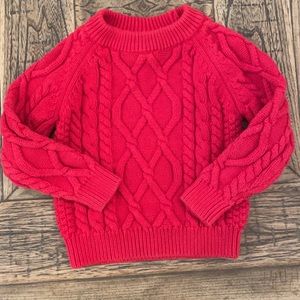 Little English Red Cable knit Sweater size 2t